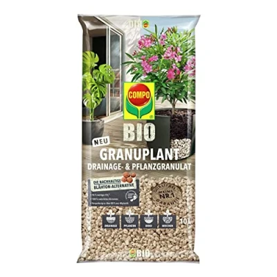 Afbeelding van COMPO Biologische Granuplant Drainage en plantengranulaat, 100% natuurlijke puimsteen, duurzaam alternatief voor geëxpandeerde klei, 10 liter