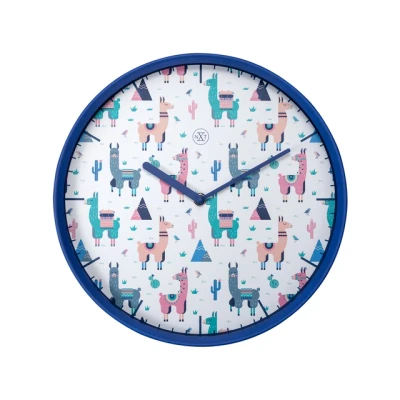 Afbeelding van Wandklok nXt Alpalca dia 30cm kunststof blauw