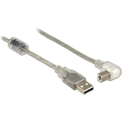 Afbeelding van Delock Cable USB 2.0 Type A male&gt;USB B male angled m transparent