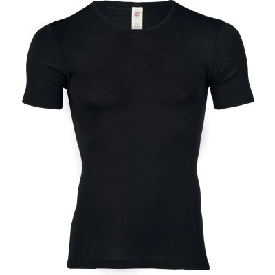 Afbeelding van Engel Natur Heren T shirt Zijde Bio Merino Wol GOTS zwart 46/48M