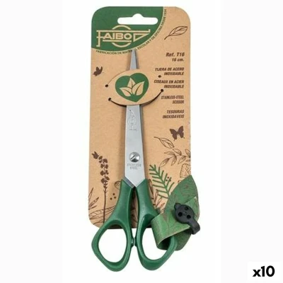 Afbeelding van Schaar Faibo Groen Roestvrij staal 16 cm Plastic (10 Stuks)