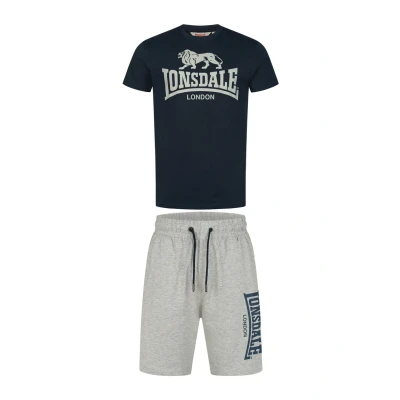 Afbeelding van Lonsdale SET Normale Passform MAIR Trainingsbroek, Heren, Maat: XXL, Dark navy marl grey