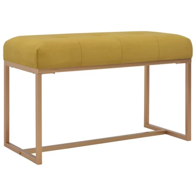 Afbeelding van Bankje 80 cm fluweel mosterdkleurig