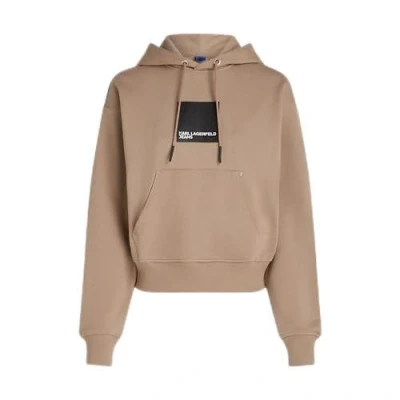 Afbeelding van Karl Lagerfeld Jeans BOX LOGO Hoodie Sweater, Dames, Maat: XS, Desert taupe