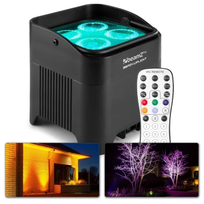 Afbeelding van BeamZ BBP54 accu Uplighter met 4x 12W LED&#039;s Waterdicht (IP65)
