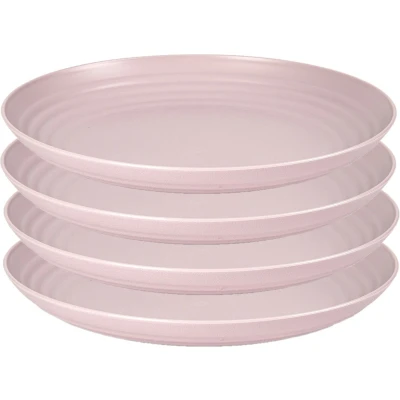 Afbeelding van PlasticForte Rond bord/camping bord 4x D22 cm lichtroze kunststof Dinerborden