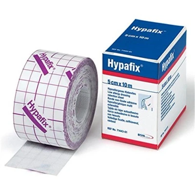Afbeelding van HYPAFIX Kleefstof, niet geweven stof dressing retentie rol 5cmx 10m (x1)