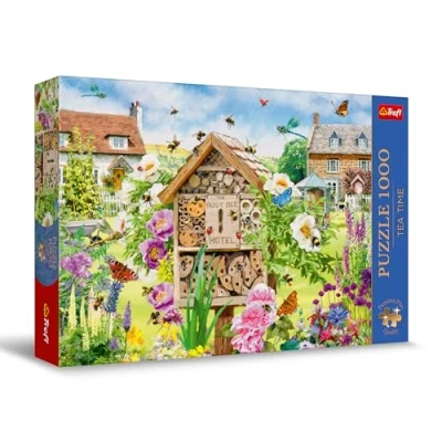 Afbeelding van Trefl Premium Plus Quality Puzzle Tea Time: Huis voor bijen 1000 stukjes, Serie geschilderde nostalgische afbeeldingen, Perfect passende elementen, volwassenen en kinderen vanaf 12 jaar