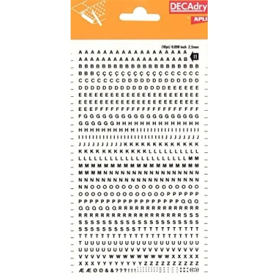 Afbeelding van APLI DD11F Zwarte kapitaaloverdrachtbrieven 2,5 mm 730 tekens