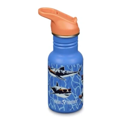 Afbeelding van Klean Kanteen Fiets drinkflessen Classic Narrow (Flip Sport) met drinksluiting van roestvrij staal in de kleur blauw een volume 355 ml, 1011209