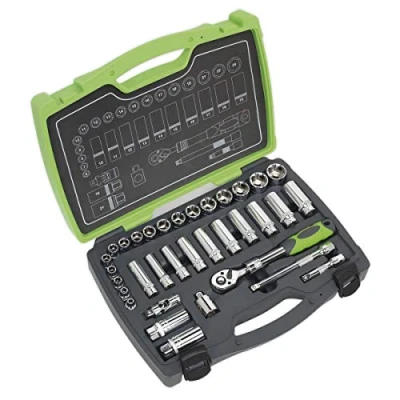 Afbeelding van Sealey Ak7960 Jeu de douilles 34pièce disque 3/20,3 cm SQ 6PT Walldrive® métrique