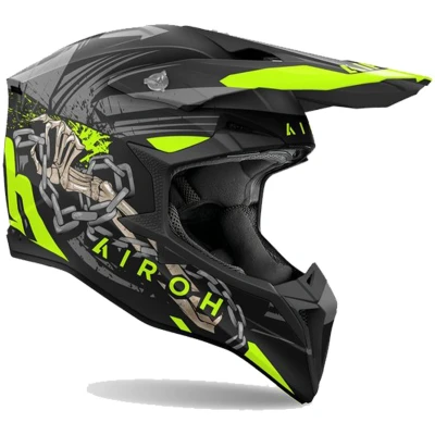Afbeelding van Airoh Wraaap Darkness Motorcross Helm, zwart geel, afmeting XL voor man