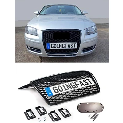 Afbeelding van Geschikt voor Audi A3 8P radiatorgrill, honingraat, frontgrill, embleemhouder, 2 x Simple Fix