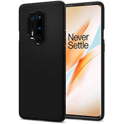 Afbeelding van OnePlus 8 Pro Hoesje Siliconen en TPU (zacht) Spigen Softcase/Backcover Zwart Telefoonhoesje Shockproof/Valbescherming