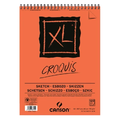 Afbeelding van Schetsblok Canson XL Croquuis A3 90g 120vel spiraal