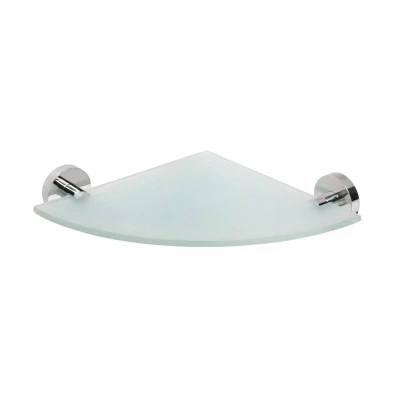 Afbeelding van Glazen Hoek Planchet Sapho X Round 25.5x5.5 cm Chroom