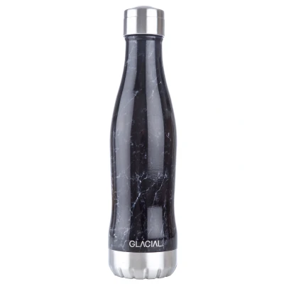 Afbeelding van Glacial waterfles 400 ml Black marble