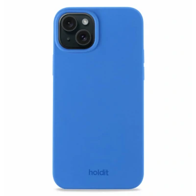 Afbeelding van Apple iPhone 15 Hoesje Siliconen en TPU (zacht) Holdit Hardcase/Backcover Blauw Telefoonhoesje