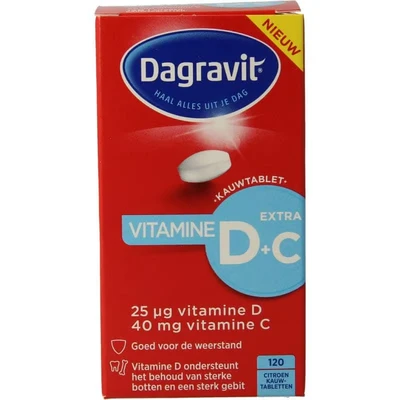Afbeelding van Dagravit Vitamine D met Extra C Kauwtabletten 120KTB