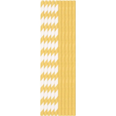 Afbeelding van Duni Papieren Rietjes 25 Stuks Goud/Wit