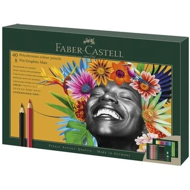 Afbeelding van Tekenset Faber Castell Polychromos en Pitt Grafiet Mat 50 delig