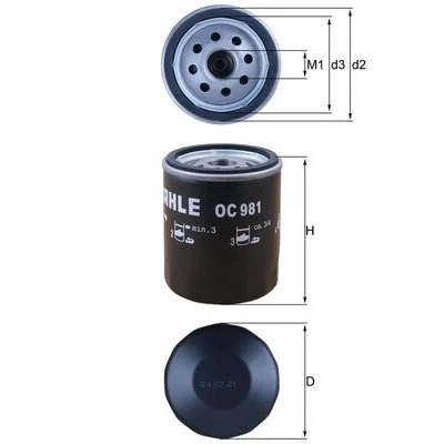 Afbeelding van Mahle Original Oliefilter OC 981