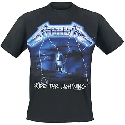 Afbeelding van Henry Tiger Metallica RIDE THE Lightening Tracks Tshirt print, Heren, Maat: XL, Black