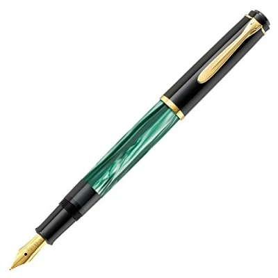 Afbeelding van Pelikan Classic M 200&quot; vulpen groen gemarmerd in geschenkdoos