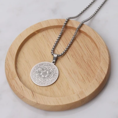 Afbeelding van Zentana Ketting Aemeth Zegel 7 Aartsengelen John Dee RVS Zilverkleurig