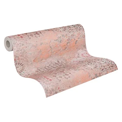 Afbeelding van Leen Bakker Livingwalls Behang Stenen Muur Oudroze 53cm X 10,05 M AS378582 Roze Vinyl
