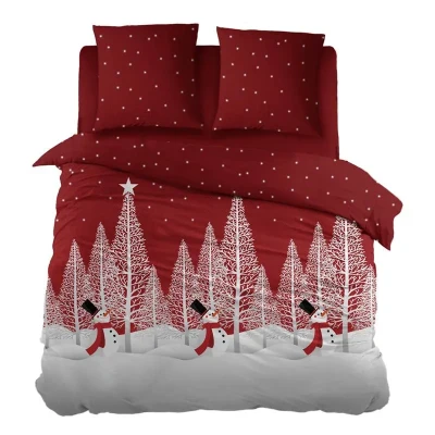 Afbeelding van Snoozing Delice Flanel Dekbedovertrek Lits jumeaux 270x200/220 cm Rood