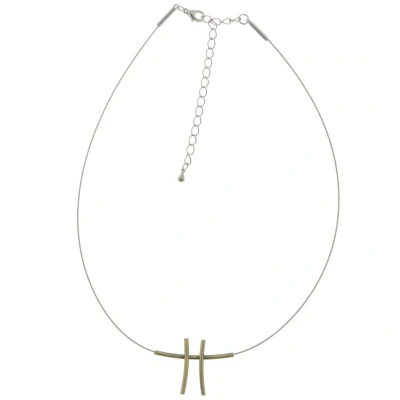 Afbeelding van Behave Ketting minimalistisch design abstract oud goud en zilver kleur 40 cm