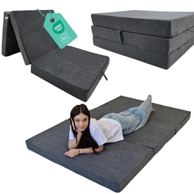Afbeelding van Odolplusz vouwmatras, matras, opvouwbaar, gastenmatras, reismatras (grijs, 120 x 200 10 cm)