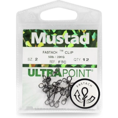 Afbeelding van Mustad Ultrapoint Fastach Clip Size 3 (40kg) (12 stuks) Klein materiaal
