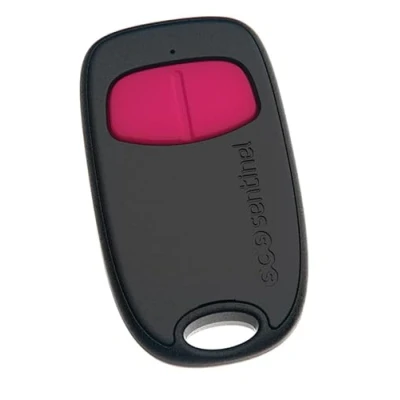 Afbeelding van SCS Sentinel, AAM0131, 2 kanaals poortafstandsbediening met roterende geheime code, 433,92 Mhz zendfrequentie, 1 CR2016 lithiumbatterij, SimplyControl, Fuchsia