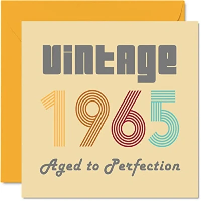 Afbeelding van 59e verjaardagskaarten voor mannen vrouwen vintage 1965 leeftijd tot in de perfectie 59 verjaardagskaart grappig haar hem, 145 mm x beste vriend verjaardag wenskaarten mama papa