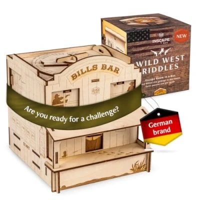 Afbeelding van INSCAPE Wild West Riddles puzzeldoos Escape Room in een doos voor volwassenen Cluebox puzzeldozen met verborgen vakken houten