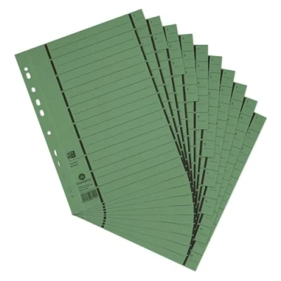 Afbeelding van Oxford scheidingsbladen A4 van karton met perforatie, groen, 100 stuks