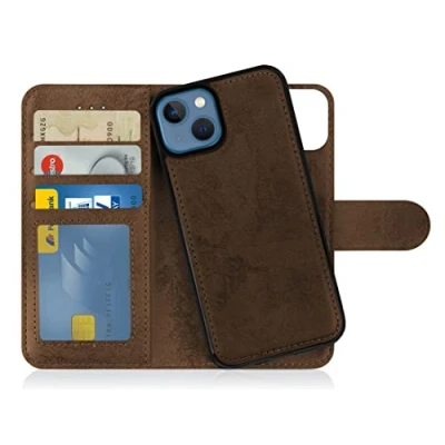 Afbeelding van MyGadget flip case voor Apple iPhone 13 magnetische cover in synthetisch lederen PU kaarthouder beschermhoes portemonnee krasbestendig Bruin