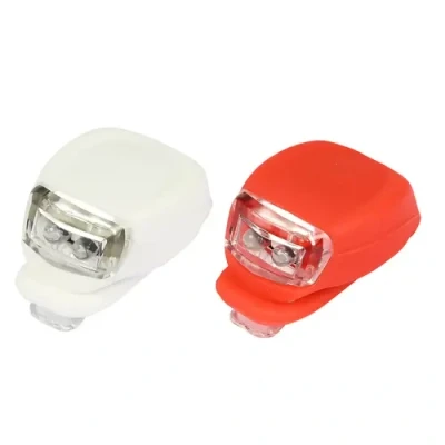 Afbeelding van Benson LED Fietslamp Set Silicone Rood/Wit 2 delig