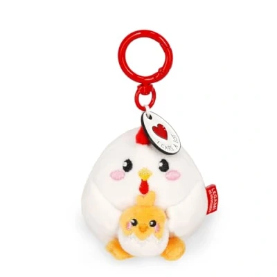 Afbeelding van Legami Super Soft! sleutelhanger met pluche, gravure en karabijnhaak van zink, 7 x 11 cm, Wit, S