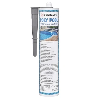 Afbeelding van Everglue Poly Pool 1K MS Polymeer montagelijm voor lijmen en afdichten, onder water inzetbaar, zonder siliconen, uv bestendig, blijft permanent elastisch, kleur: grijs, 440g patroon