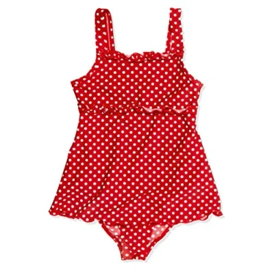 Afbeelding van Playshoes Badmode voor meisjes, badpak met rok stippen uv bescherming, Oeko Tex Standard 100, rood, 122/128 cm