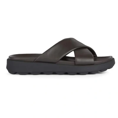 Afbeelding van Geox Heren U SPHERICA EC6 B Slide Sandaal, Dark Brown, 40 EU, donkerbruin, EU