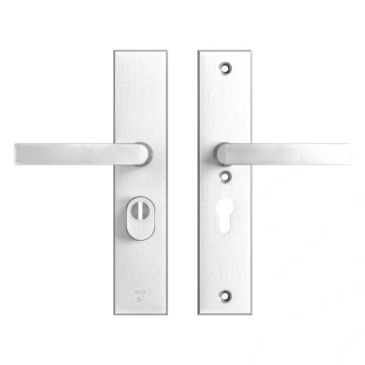 Afbeelding van AXA veiligheidsbeslag achterdeur Edge Plus rechthoekig schild Blok kruk/kruk PC55 met kerntrekbeveiliging SKG3 aluminium
