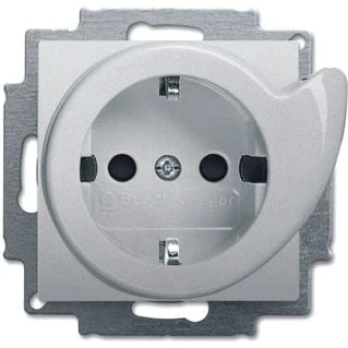 Afbeelding van Abb busch jaeger wandcontactdoos ra kv centraalplaat uitwerp inbouw pure rvs 2cka002013a5419