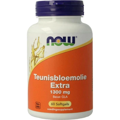 Afbeelding van Now Teunisbloemolie Extra Sterk 1300mg, 60 Soft tabs
