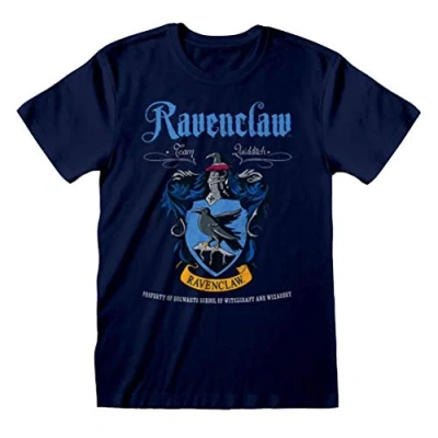 Afbeelding van Henry Tiger Harry Potter Ravenclaw Crest Tshirt print, Heren, Maat: XXL, Navy blue