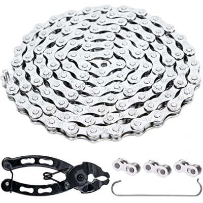 Afbeelding van YBEKI Fietsketting 6/7/8 Speed 1/2 x 3/32 Inch 116 Links met 3 en Bike Link Tang