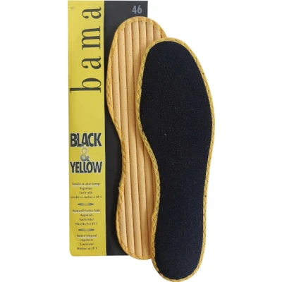 Afbeelding van Bama Black &amp; Yellow Badstof Inlegzool Zwart Voor Droge en Frisse Voeten Maat 46